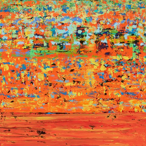 Radiant Tides — Mixed media on wood panel by Brad Forsythe